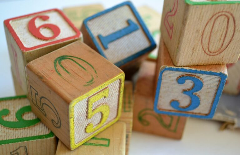 Wooden toy blocks used for hands-on maths